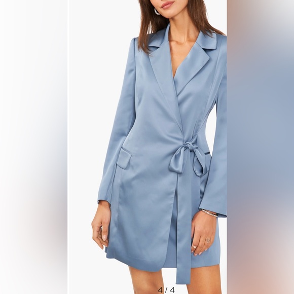 Brand NEW w/ Tags BLOOMINGDALE
Side Tie Long Sleeve Satin Blazer Dress SUZE 10 - Picture 4 of 12